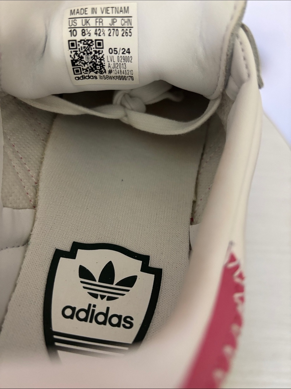 ADIDAS Samba OG White Rose Pink Gum JI2013 Women's Size 10 NIB Sneaker - Picture 6 of 7